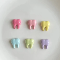 20 Pcs New Cute Cartoon Animal White Small Teeth Series Resin Scrapbook Diy Jewelry Children Gift Hairpin Accessories C05