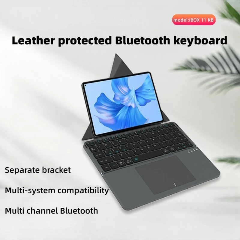 

Кожаная сенсорная складная магнитная клавиатура Miaokong для iPad Bluetooth, беспроводная портативная панель, кронштейн для ноутбука, компьютера, аксессуары