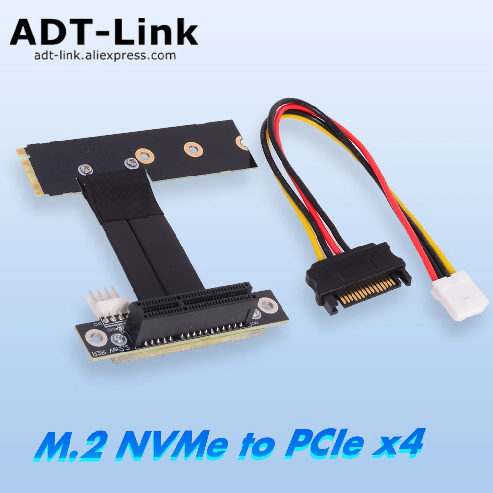 

M.2 NVMe To PCI Express X4 Extender Adapter Jumper Cable PCIe X4 Cable Turn Right Extension Cable for GPU Graphics Video Cards