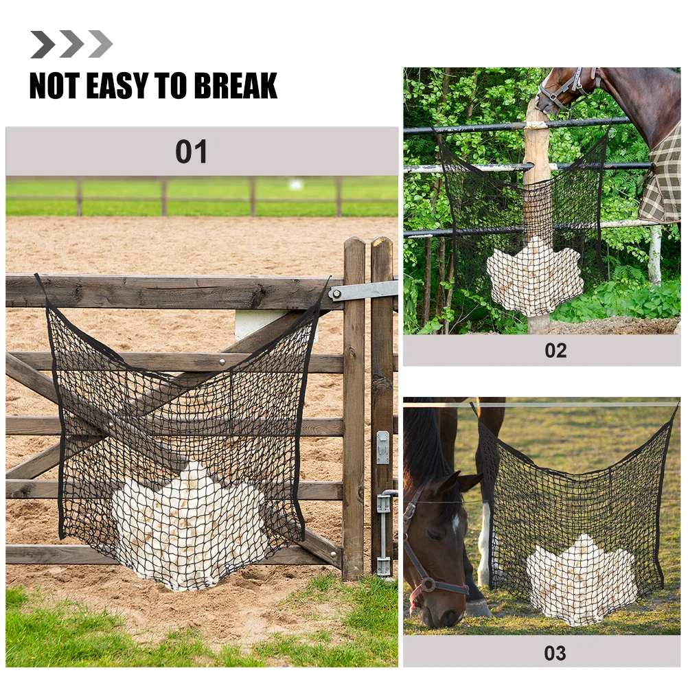 معلقة الحصان القش حقيبة دائم كيس شبكي المغذية سعة كبيرة تخزين منطقة مستقرة نظيفة شبكات الحصان حقيبة شبكة محفظة صنع