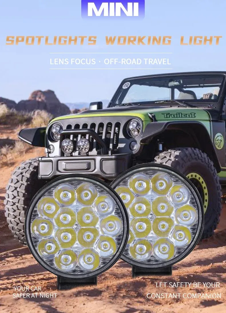 42W 14LED 48W 16SMD Arbeitsleuchte LED Auto-Nebelscheinwerfer 12V 24V LKW SUV 4X4 4WD Technische Scheinwerfer Offroad Runde Frontleuchte