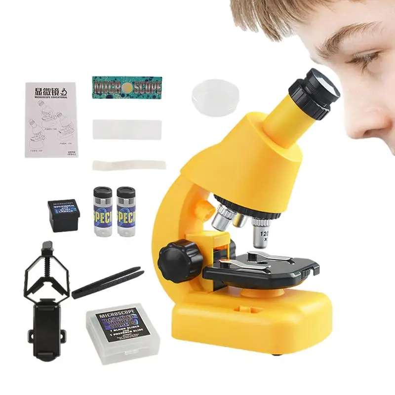 

Children Microscope Biology Lab LED 1200x School Science Experiment Kit Education Scientific Toys Gifts For Kids Scientist