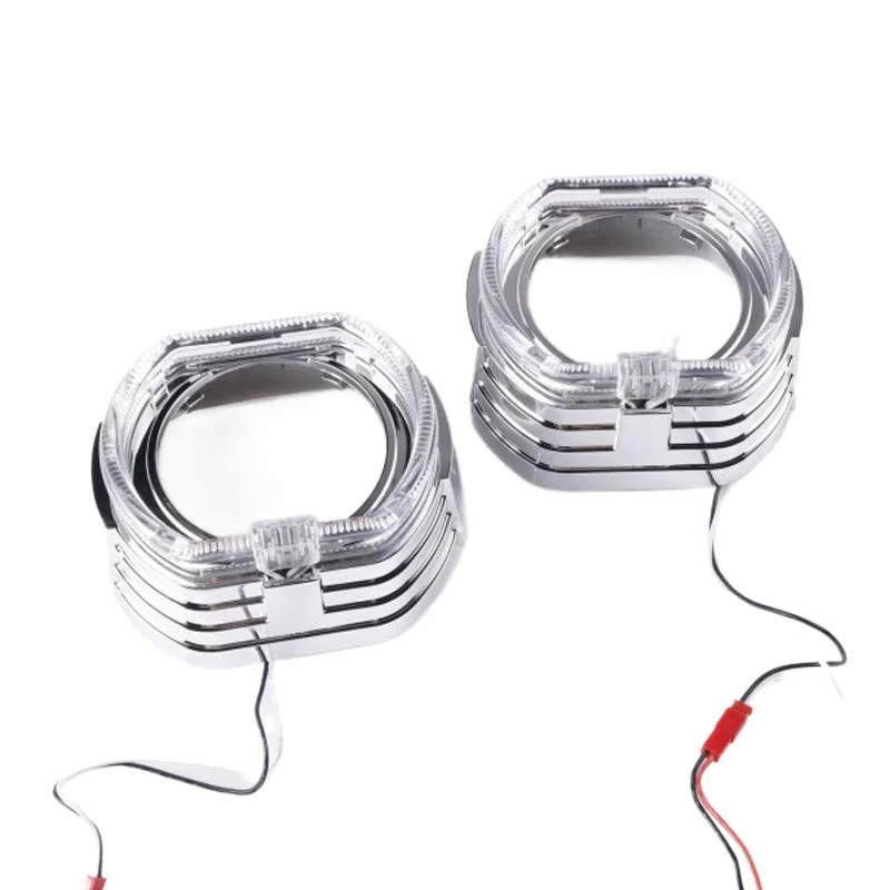 3 Inch Integrated LED Angel Eye Light Guide Halo Ring High Bright Heat Resistant Decorative Cover for Car Headlight Retrofit Kit