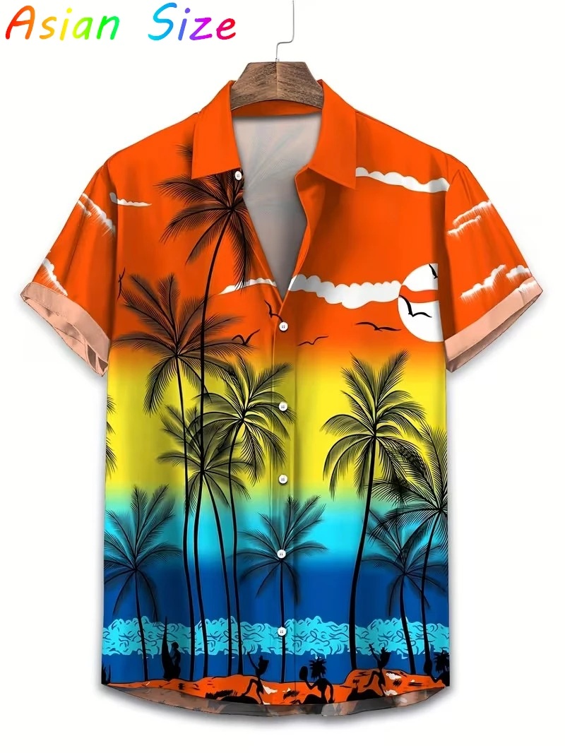 

Забавная рубашка с тропическими растениями, новая модная повседневная рубашка на пуговицах для мужчин и женщин, гавайские рубашки с принтом пальм, блузки для вечеринок в гавайском стиле, подарок