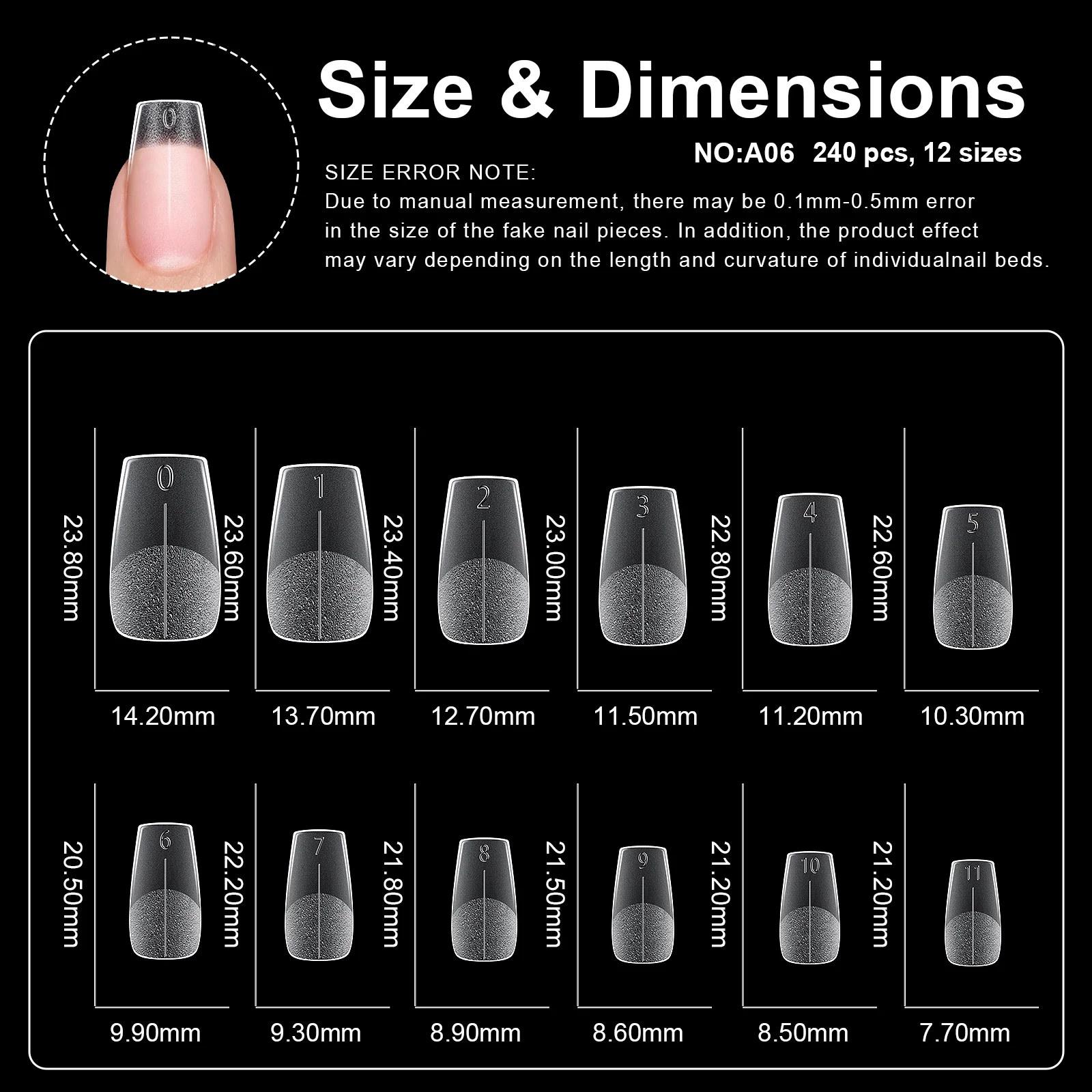240 Stück kurze, mandelförmige Soft-Gel-X-Nagelspitzen, Full Cover Coffin Stiletto, mattierte, künstliche Nägel zum Aufkleben, DIY Salon Maniküre – Detail 17