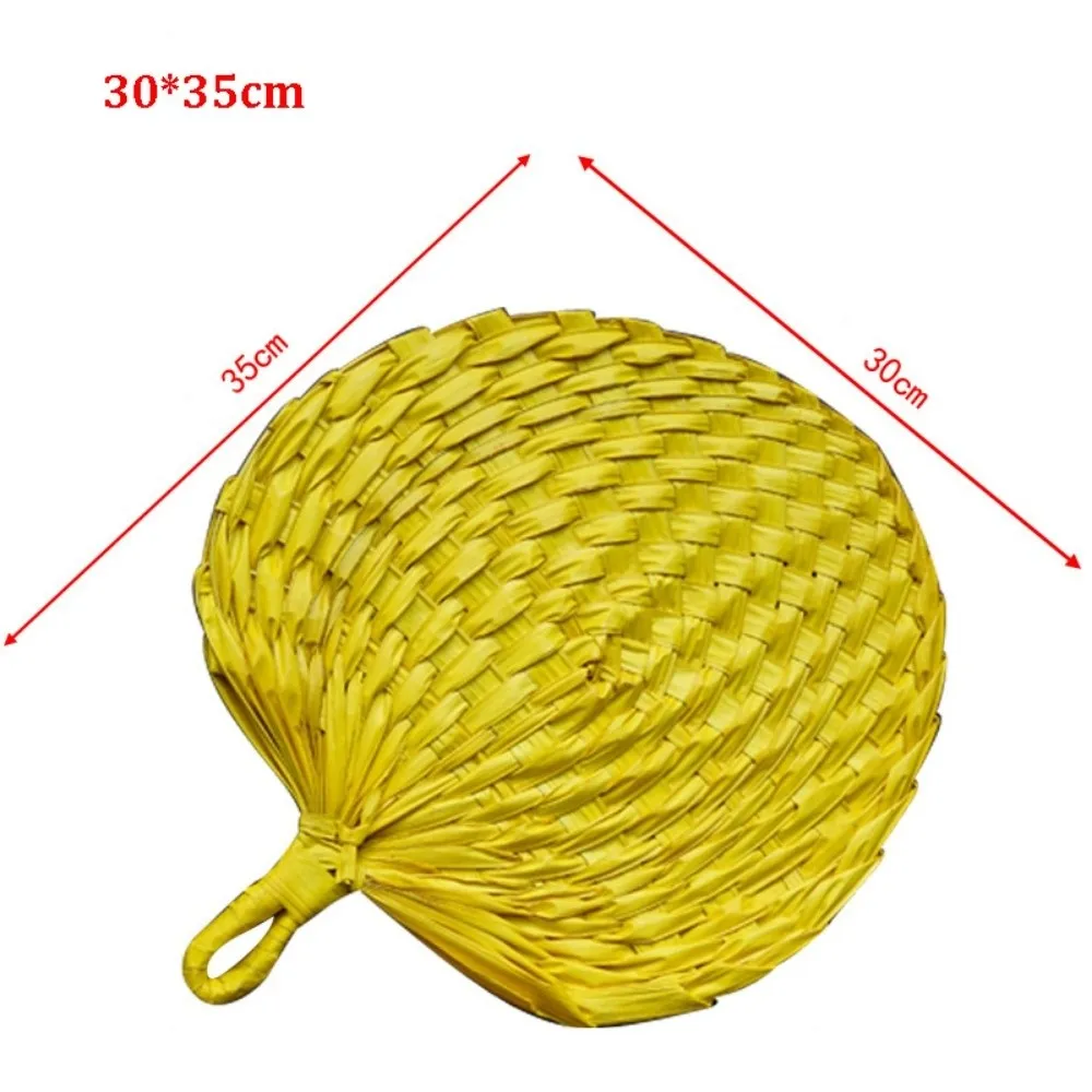 Abanico de Mano de Paja Tejido – Estilo Chino Antiguo Portátil - imagen 2