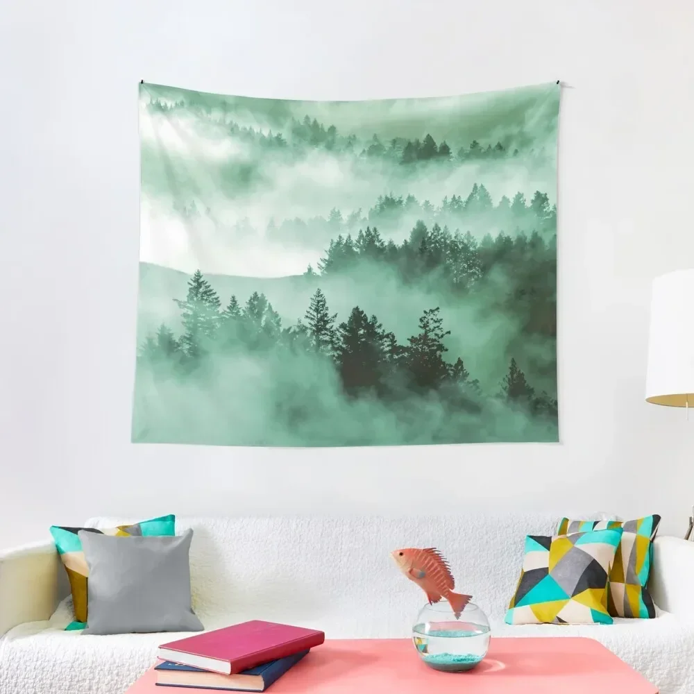 Wilderness... Foggy Forest and Hills Nature Tapestry Decoration For Home Tapestry