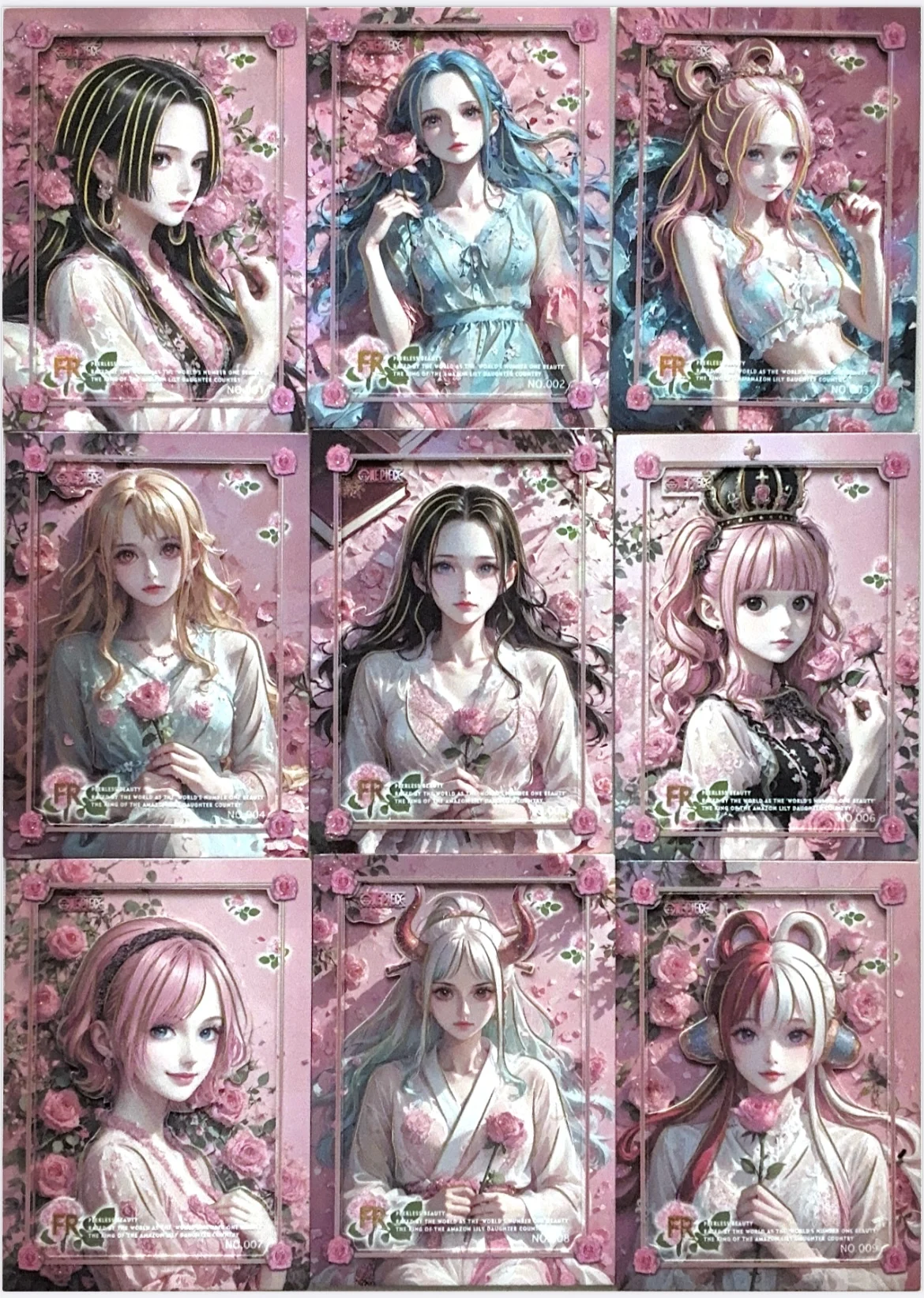 9pcs-ste-anime-one-piece-fr-yiyou3-cards-han-hancock-vivi-nami-perona-yamato-uta-collectible-cards-christmas-gift