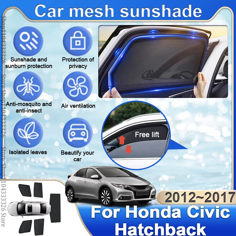 

Магнитный автомобильный солнцезащитный козырек для Honda Civic Hatchback FK1 FK2 2012~2017 2013 2014 2015 занавеска для окна защита от ультрафиолета солнцезащитный козырек лето