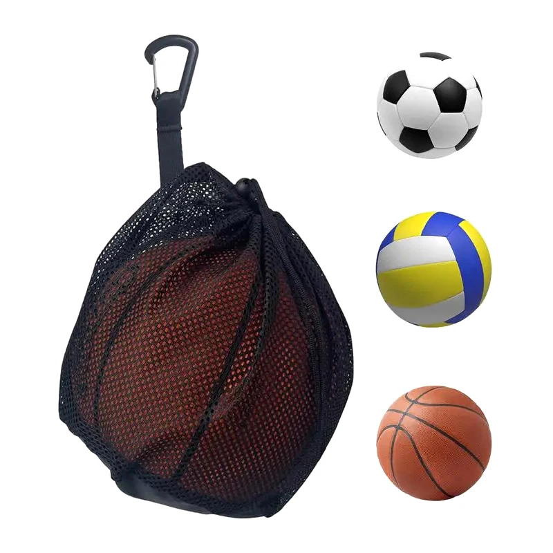 Single Ball Bag Mesh Bag For Transporting Single Volleyball Basketball Football Volleyball Bag Mesh Handbag Ball Bag Clip On