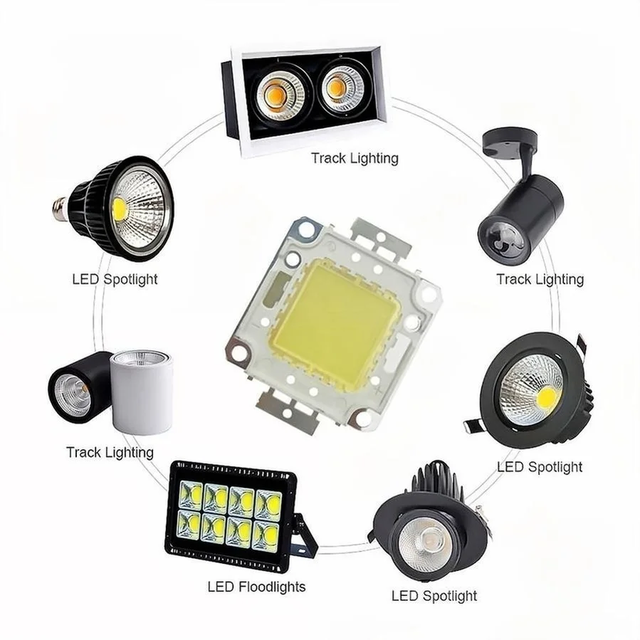 Chip de cuentas LED COB de alto brillo, 10W, 20W, 30W, 50W, 100W, blanco cálido para foco de luz de inundación artesanal, 10 unids/lote