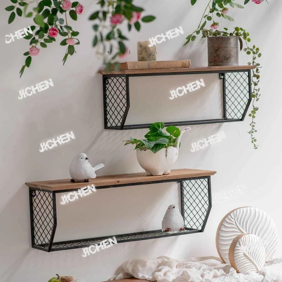 

XHH American Wrought Iron Romantic Indoor And Outdoor Decoration Wall Hanging Flower Stand Outdoor Garden Wall Hanging Basket Fl