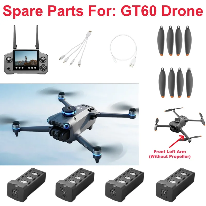 GT60 GPS Drone Battery GT60 RC Drone 3.7V 2650mAh Battery  GT60 Dron Propeller Remote Control Quadcopter  Spare Parts  Arm USB