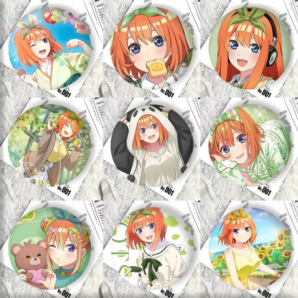 Anime Cartoon The Q-Quintessential Q-Quintuplets Yotsuba Nakano Badge Tinplate DIY Backpack Clothing Accessories Jewelry Pins