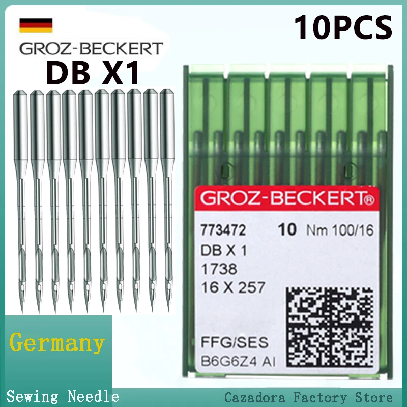 10 sztuk/1 pudełko DBX1 16x257 Groz-Beckert igły do ​​maszyn do szycia do przemysłowych akcesoriów do ściegu blokowego Knitting JUKI BROTHER SINGER