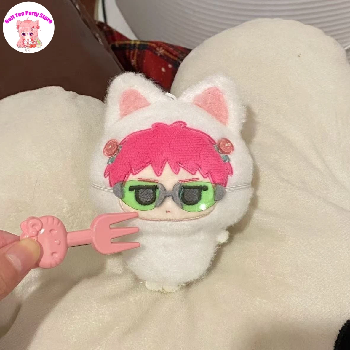 Saiki kusuo bonito cosplay bonecas de pelúcia recheado algodão boneca pingente chaveiro brinquedo anime mascote aniversário presente do dia das bruxas 10cm