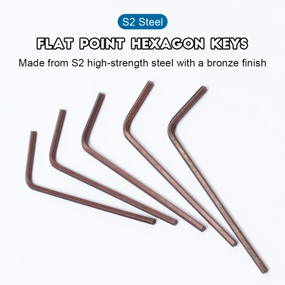 Flat Head/Ball End Hex Key Wrench 1.5 2 2.5 3 4 5mm S2 Harden L-Shape Allen Key Metric Hexagon Keys Hand Tool for Home Repair