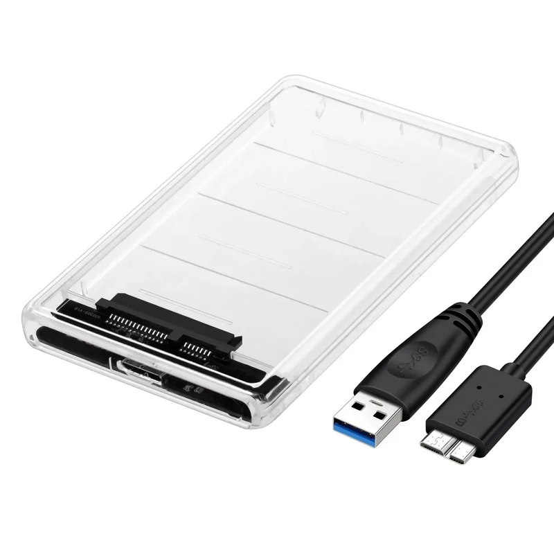 A+for SATA USB 3.0 Clear Hard Drive Disk HDD SSD Enclosure External Laptop Case