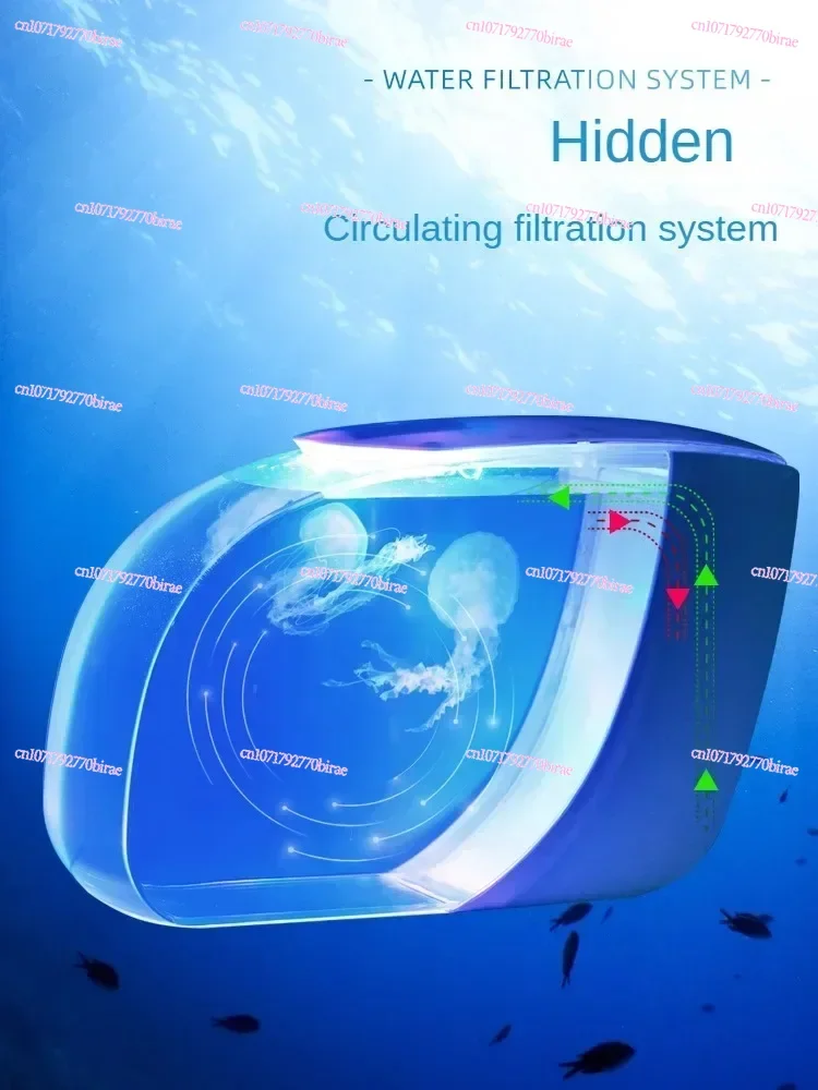 

13L Jellyfish Tank Desktop Fish Tank Creative Small Jellyfish Tank Wet and Dry Separation Filtration System