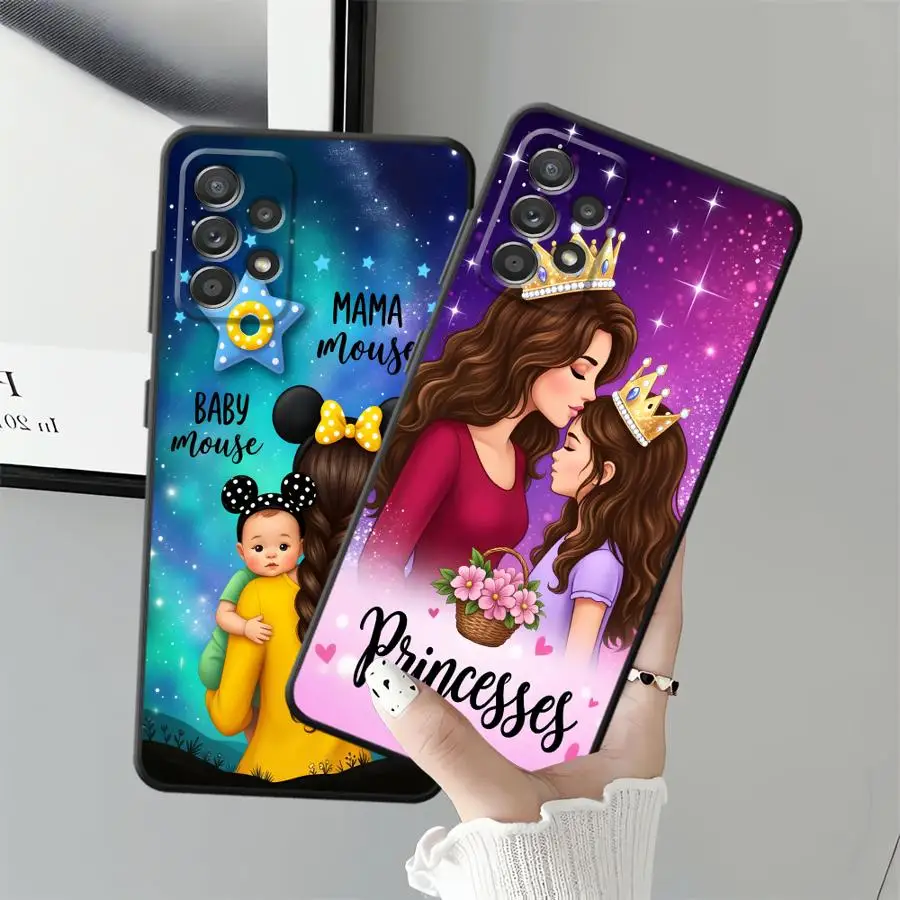 Mom Daughter Art Print Phone Cover Case for Samsung Galaxy A36 A73 A51 A25 A16 A06 A37 A23 A55 A53 A17 A05 A52 A57 A15 A70 A50