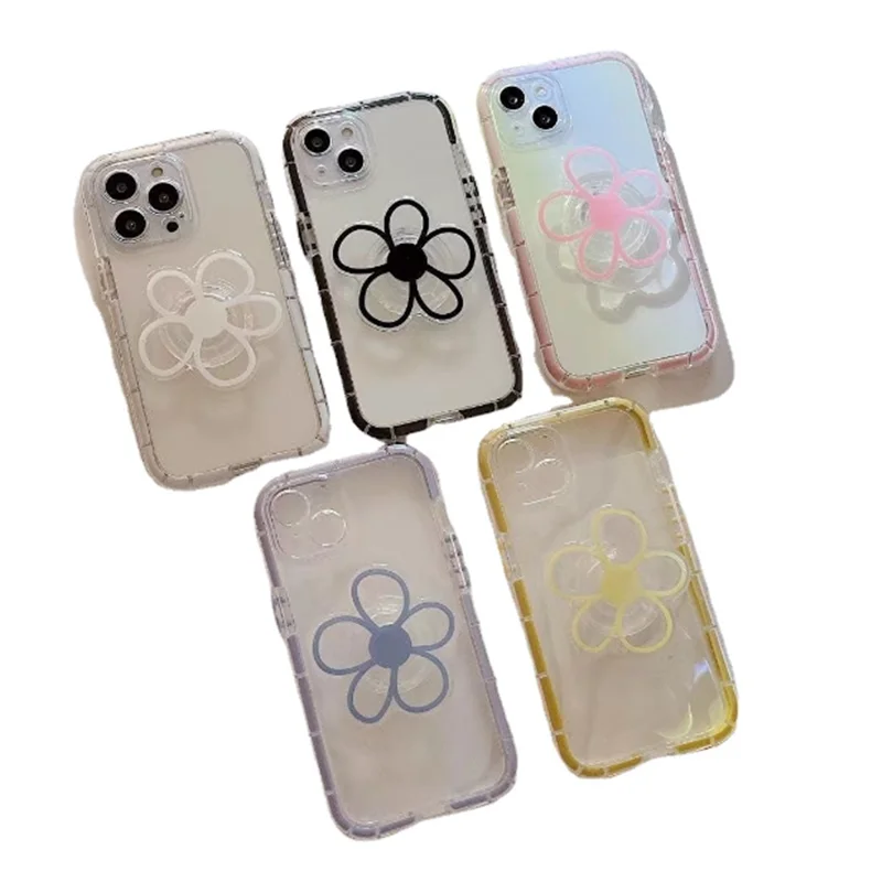 

Clear Flower Expandable Mobile Phone Holder Stand INS Korean Foldable Elastic Grip Tok Socket Bracket Accessories For Iphone 15