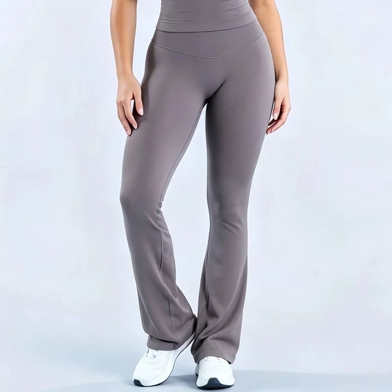 Women Wide Leg Yoga Leggings Tummy Control Seamless Butt Lifting Bell Bottoms Fitness Flare Pants Gym Sports Push Up Flare Pants
