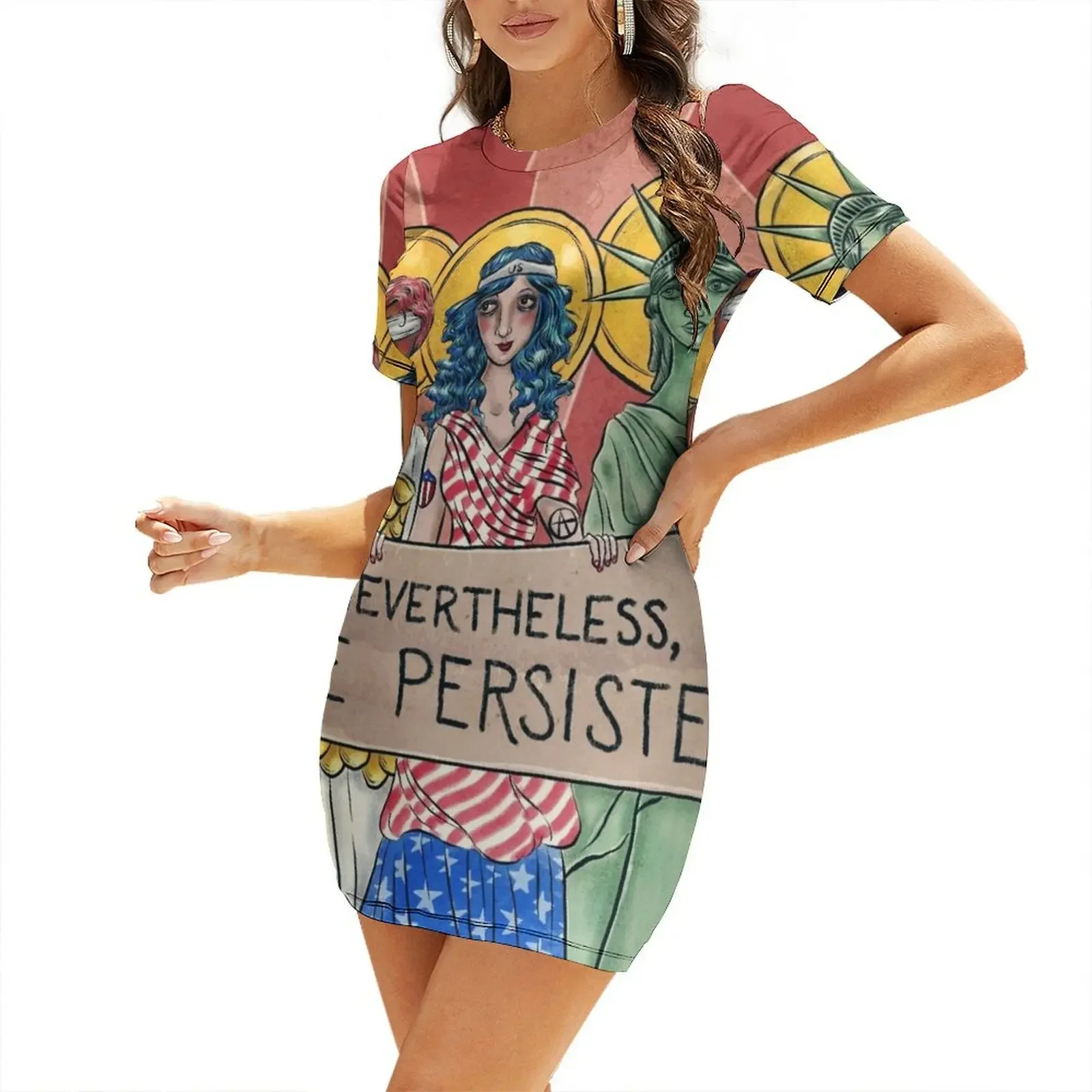 

Nevertheless, She Persisted Short-Sleeved Dress Dress vintage sexy dress women's summer clothing 2025 clothes for woman