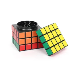 Rubik's Cube Shape 58mm 4-layer Zinc Alloy Dry Herb Crusher Grass Spice Shredder Smoking Accessories Tobacco Grinder