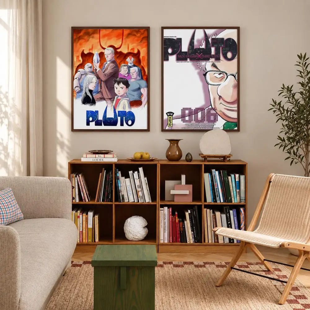 Dark Psychological Sci-Fi Anime PLUTO Poster Self‑Adhesive Waterproof Poster Sticker Wall Art Home Decor