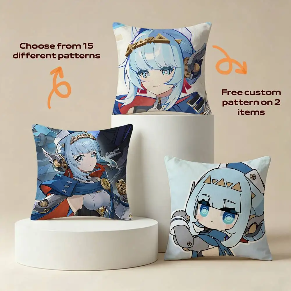 Tin Can I-Ineffa Genshin Square Sofa Pillow Cover Solid Color Living Room Home Decor Cushion Case