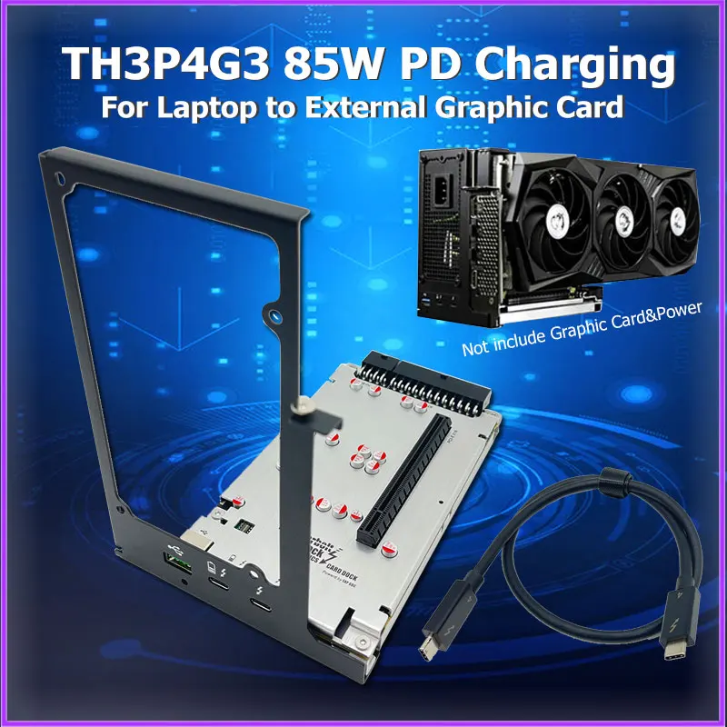 

TH3P4G3 85W PD Charging Thunderbolt-compatible GPU Dock for Laptop Notebook to External Graphic Card 40Gbps for Macbook Windows