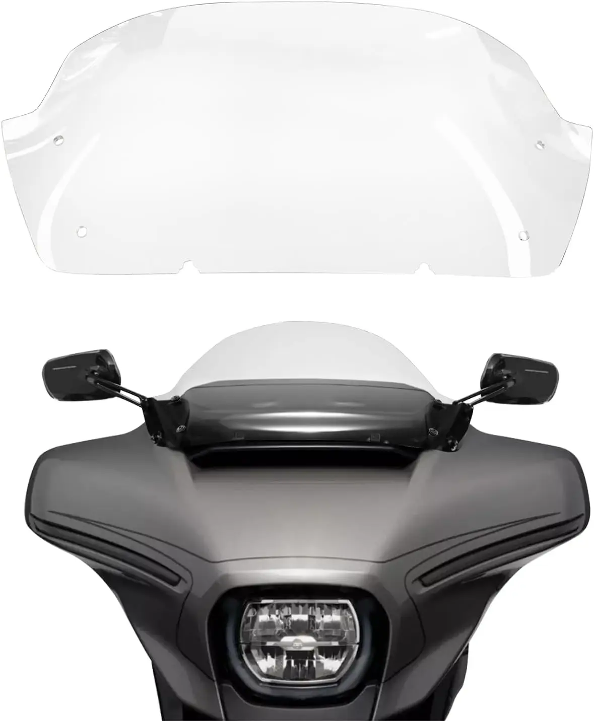 

Clear 10" Wave Windshield Windscreen Compatible for Harley Davidson CVO Street Glide FLHXSE 2023 2024 FLHX/I 2024