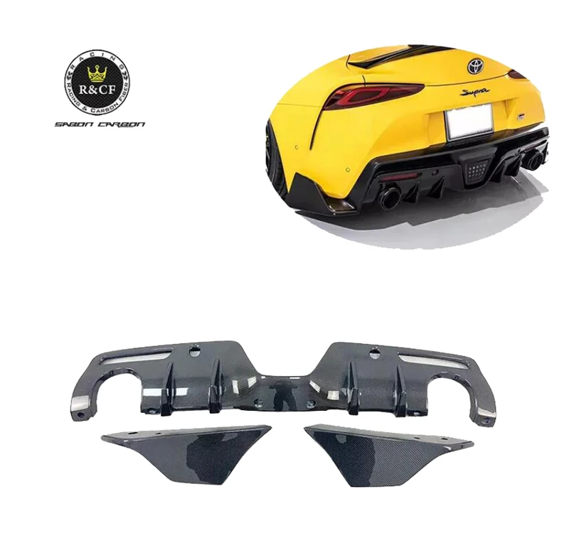 GR Supra A90 mk5 Carbon Fiber Rear Diffuser With Rear Spats Side Splitter AG style For Toyota Supra 2019-22