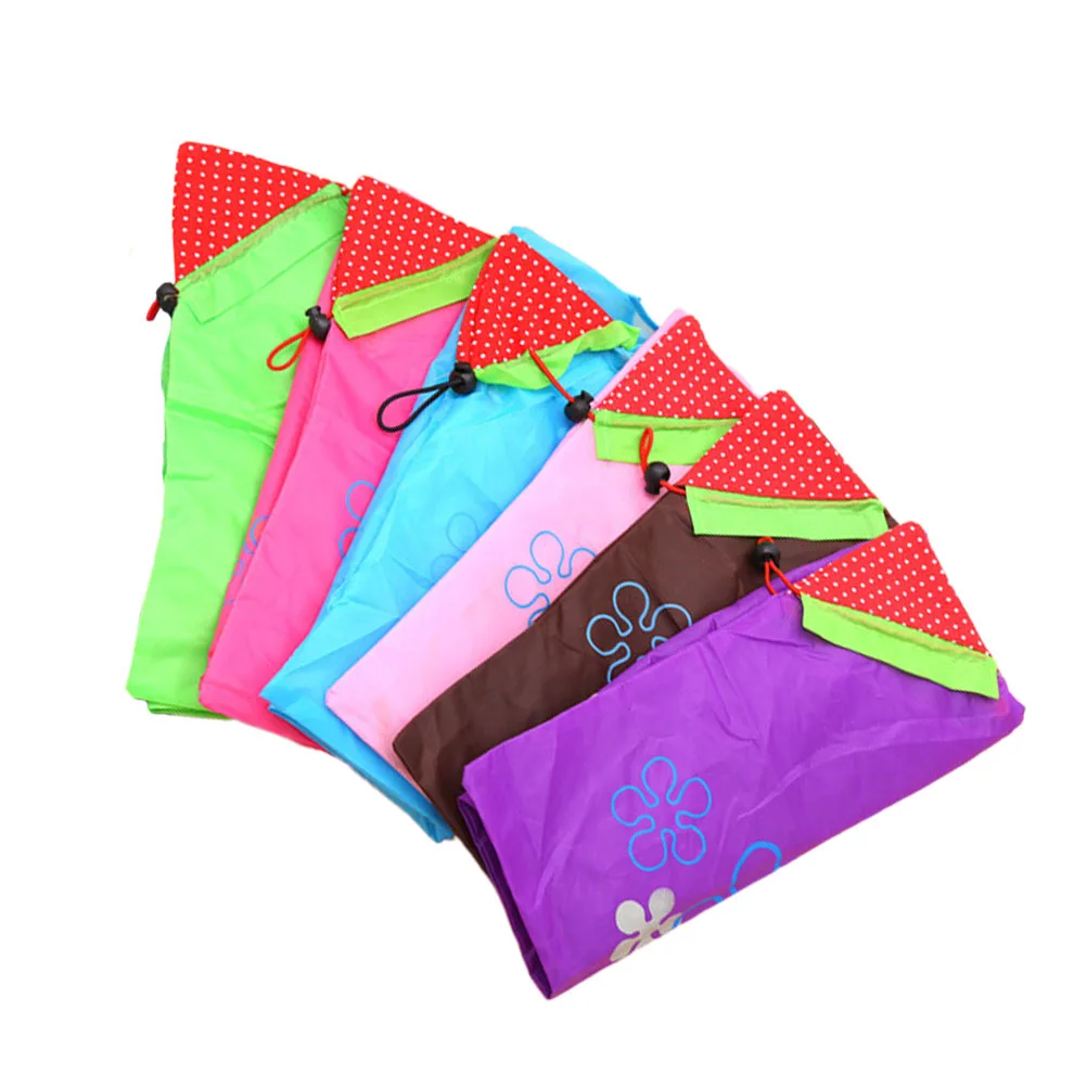 

6pcs Strawberry Foldable Tote Large Capacity Lightweight Portable Storage Pouch Daily Storage Portable Bag Pouch Use