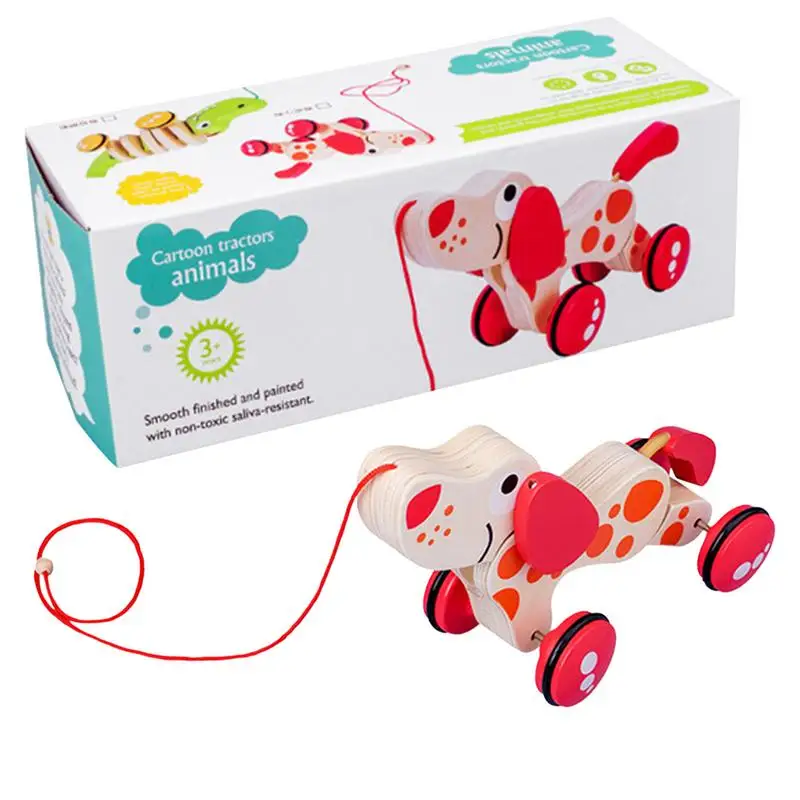 Wood Walking Pull Toys Wooden Pull Along Walking Toy Toddler Toy Developmental Kids Toy Push Pull Toys With String For Walking