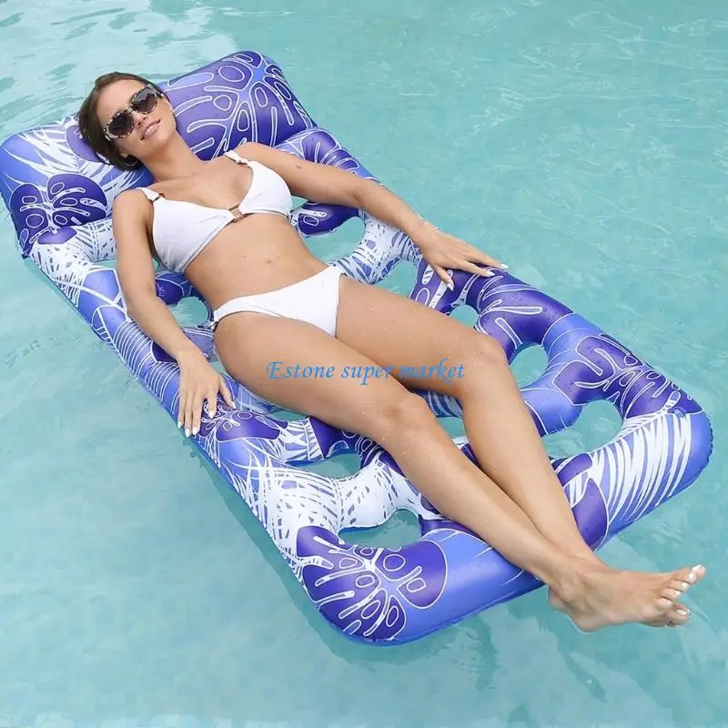 090B Übergroße aufblasbare Wasserliege mit Blattmuster aus verdicktem PVC für Erwachsene