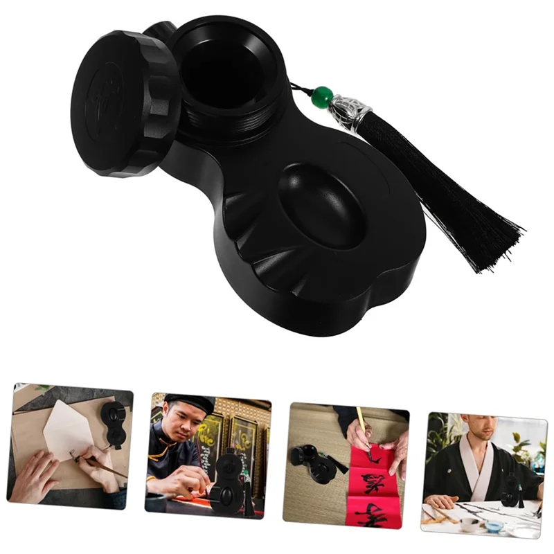 Ultra Covered Ink Stone For Calligraphy Practice Portable And Sealed Ink Tray With Lid Ink Dish And Brush Pen Rest