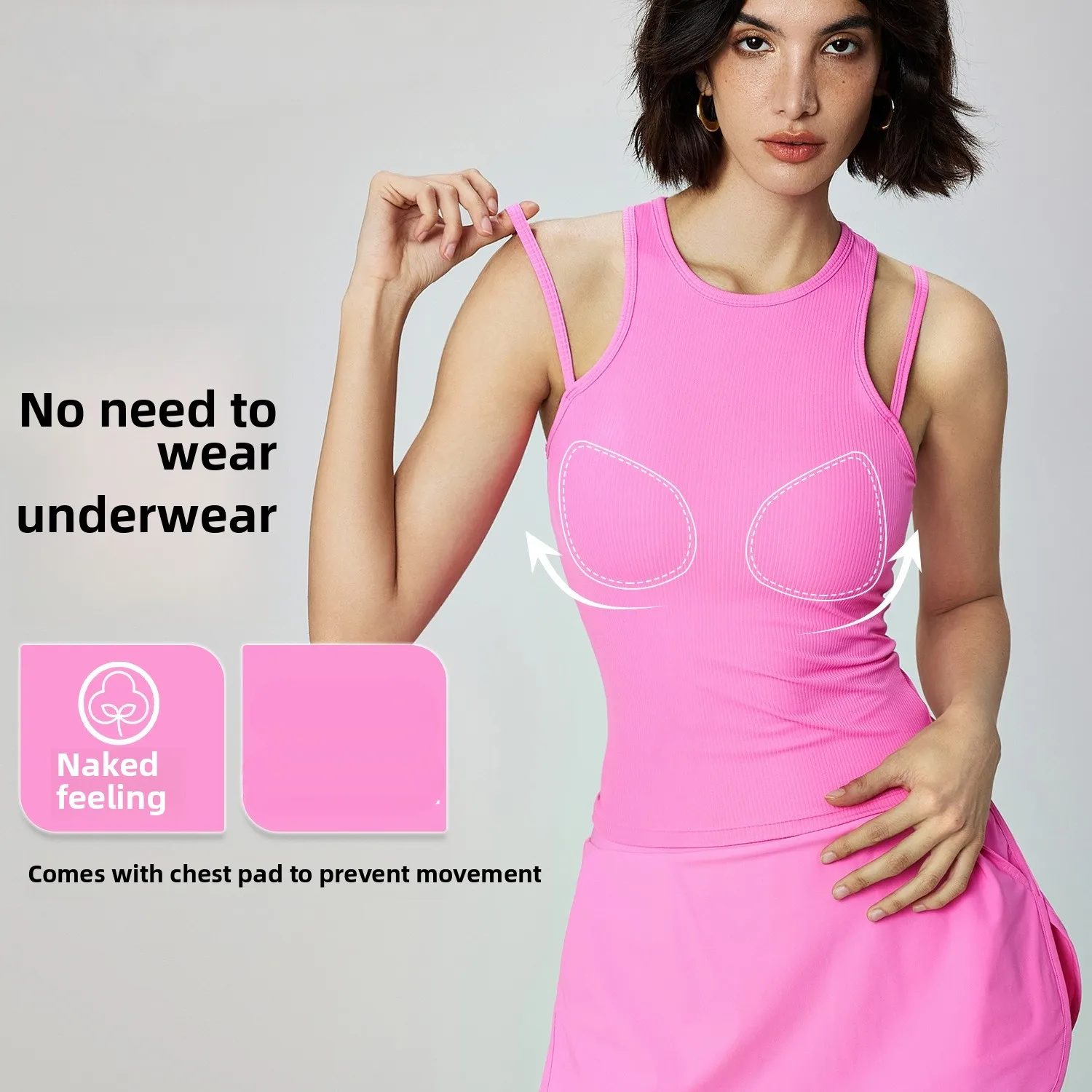 

2025 Thin Fake Two piece Yoga Vest for Women Ideal for Summer Fitness Yoga Running Outdoor Workouts Breathable Workout Tops