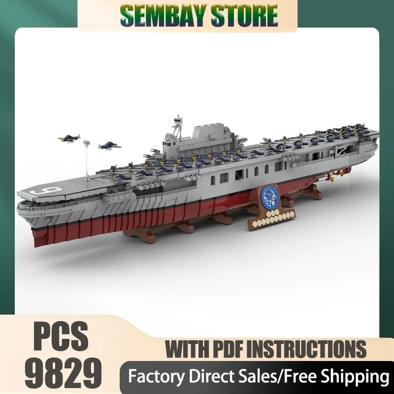 Moc Building Bricks Modular USS Enterprise (CV-6) Model Technology Blocks Christmas DIY Toy Construction Military Set Gifts