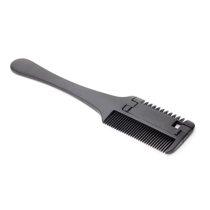 1Pcs Portable Detachable Double-edged Black Handle Shaver with Bangs Thinning Comb Professional Hair Salon Styling Accessories