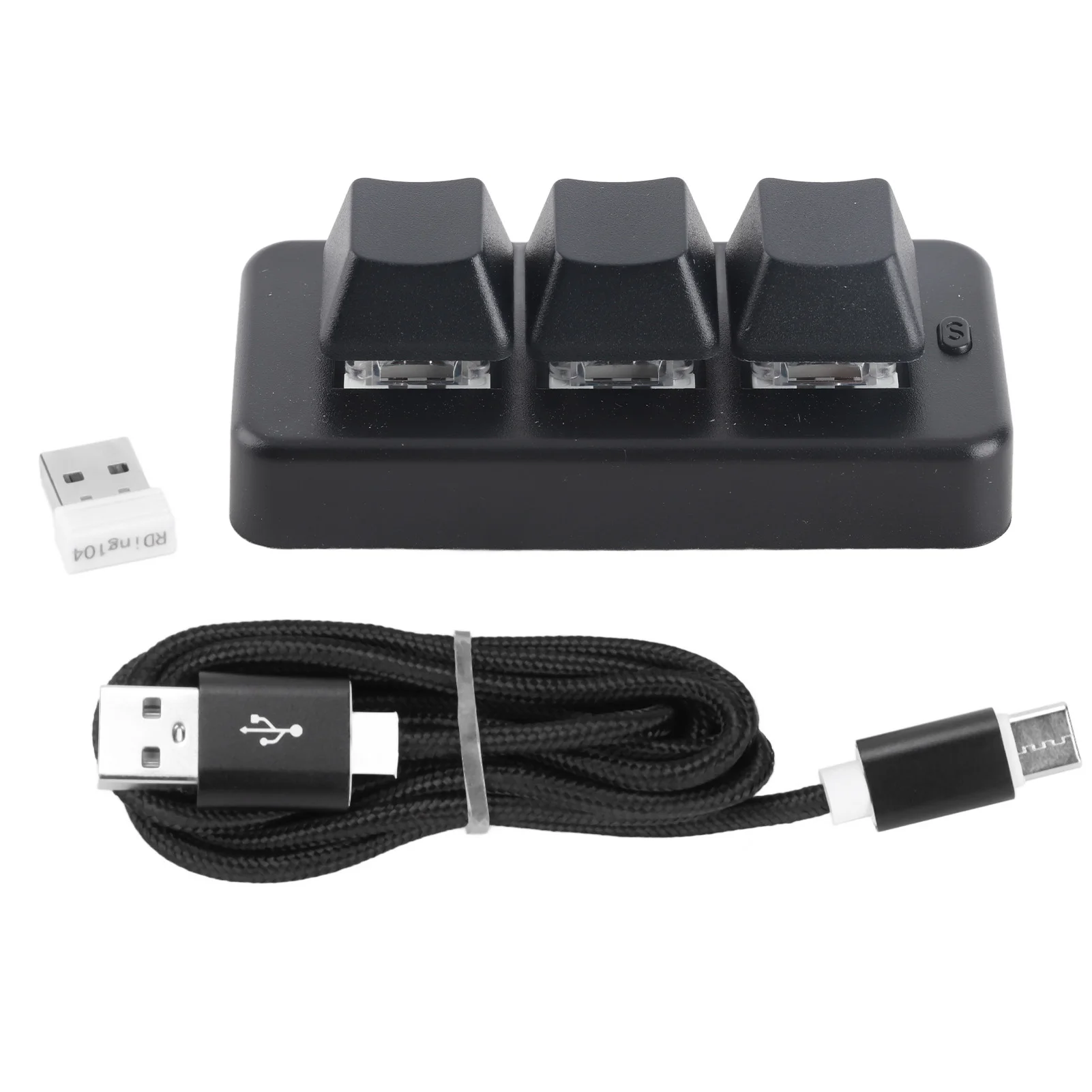 

Mini 3Keys Macro Bluetooth Keyboard RGB Backlight USB 2.4g Wireless Three Button Three Mode Mini Programming Mechanical Keyboard