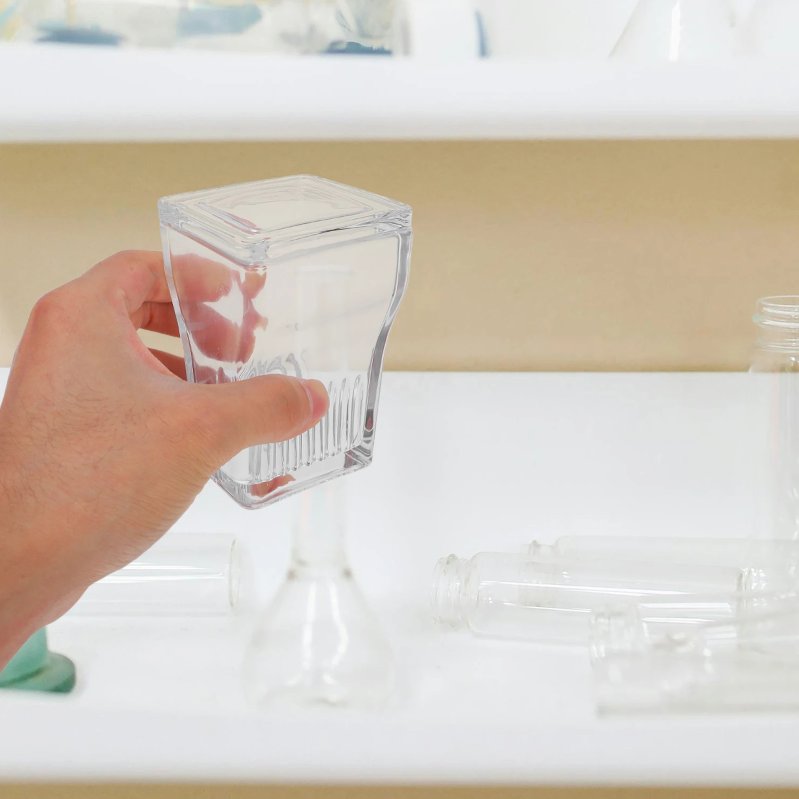 

Glass Staining Jar Clear Slide Tank Lab Container Microscope Automatic Rack Laboratory