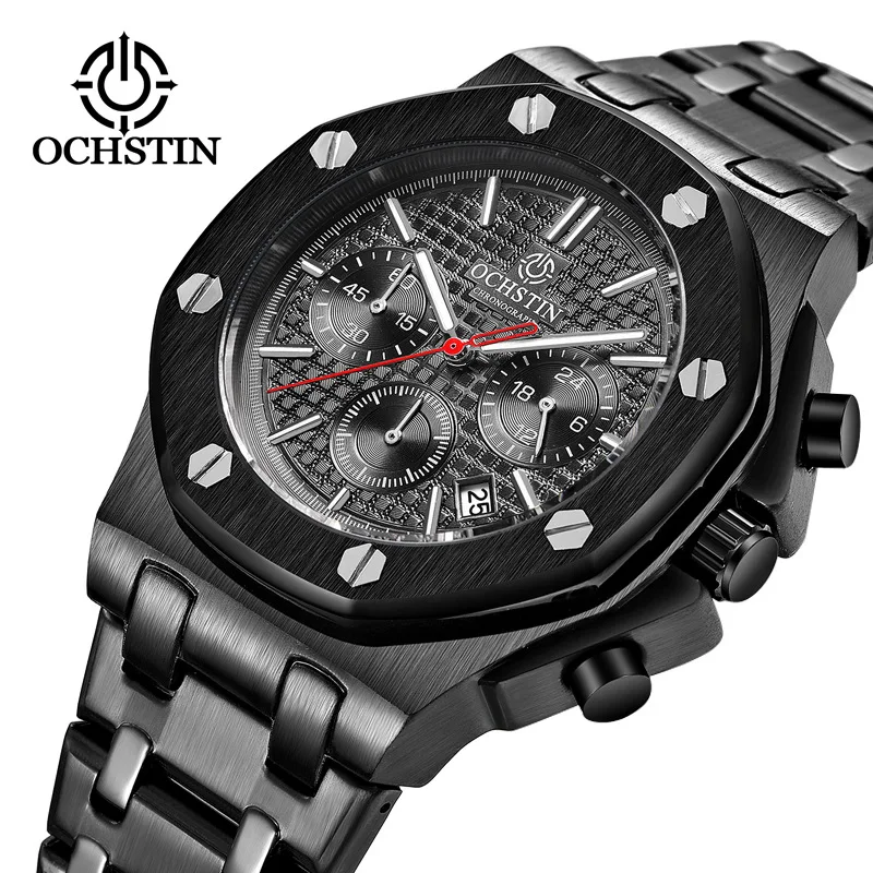 

OCHSTIN live broadcast popular watch, simple double calendar large dial men's watch waterproof quartz watch