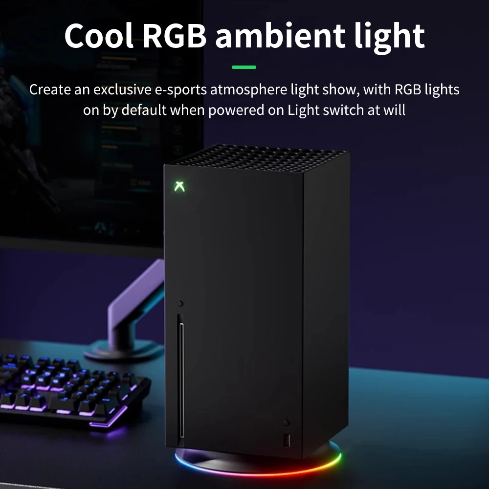 New For Xbox Series X Host RGB Vertical Cooling Stand Holder With USB Port For Xbox Series X Host Console Accessories