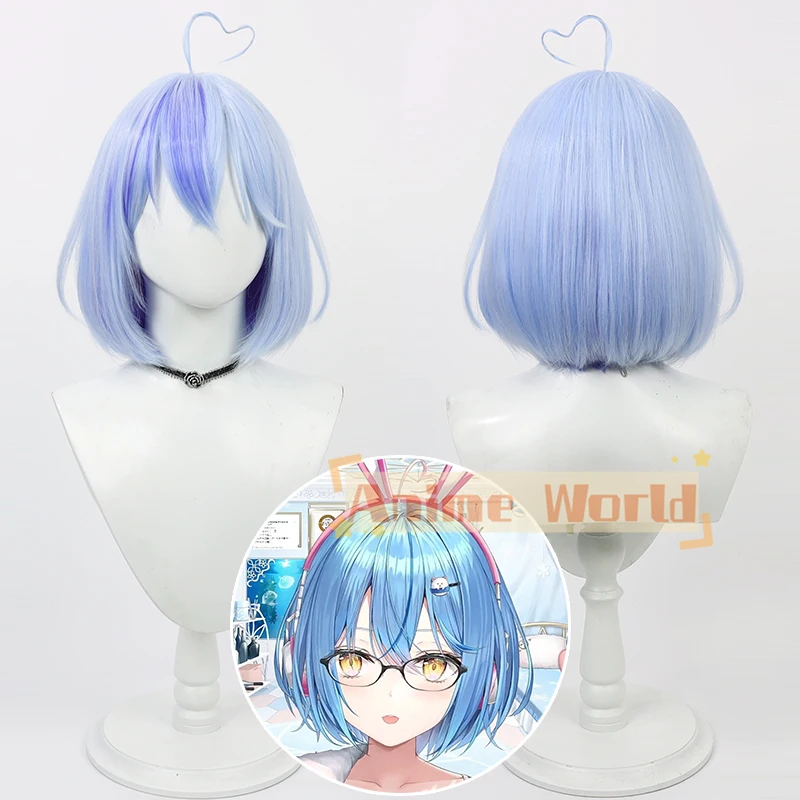 

Vtuber Hololive Yukihana Lamy Cosplay Wig Short Type Blue Mixed Synthetic Hair Heat Resistant Halloween Role Play Party Carnival