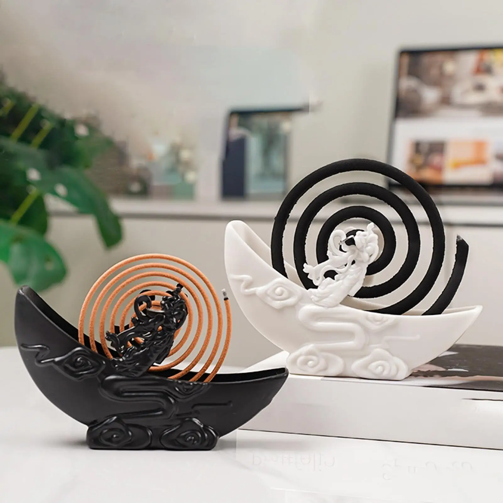 Mückenspiralhalter mit Ablage, Räucherstäbchenhalter, Spiral-Räucherstäbchenbrenner, Abwehrmittel-Räucherstäbchenständer für Haushalt, Schlafzimmer, Terrasse