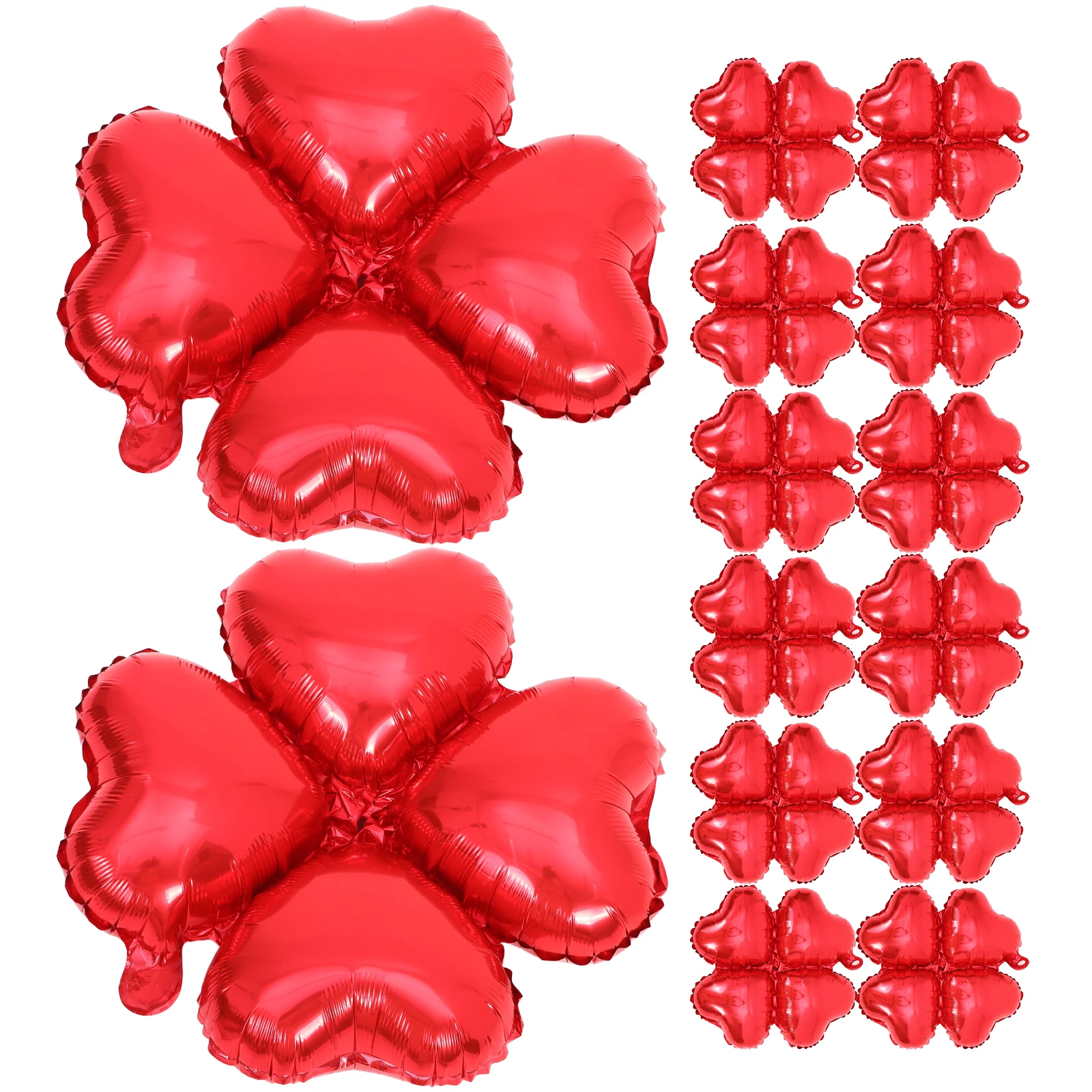 

50pcs Heart Shaped Balloons Foil Four Leaf Clover Birthday Festival Supplies Balloon Photo Props Safe