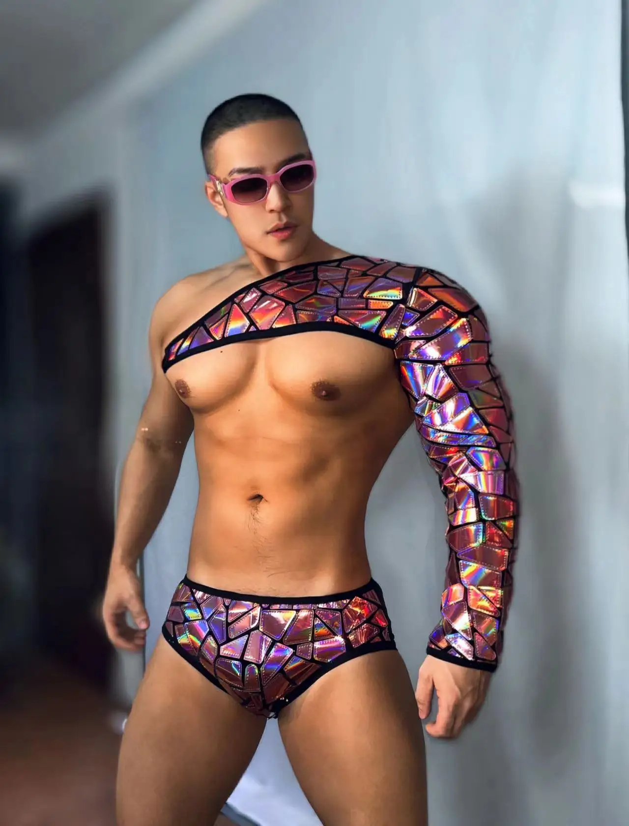 New Bar Space Technology Future Warrior GOGO Performance Clothing for Men and Women DS Reflective Illusionary Mirror Party Cloth