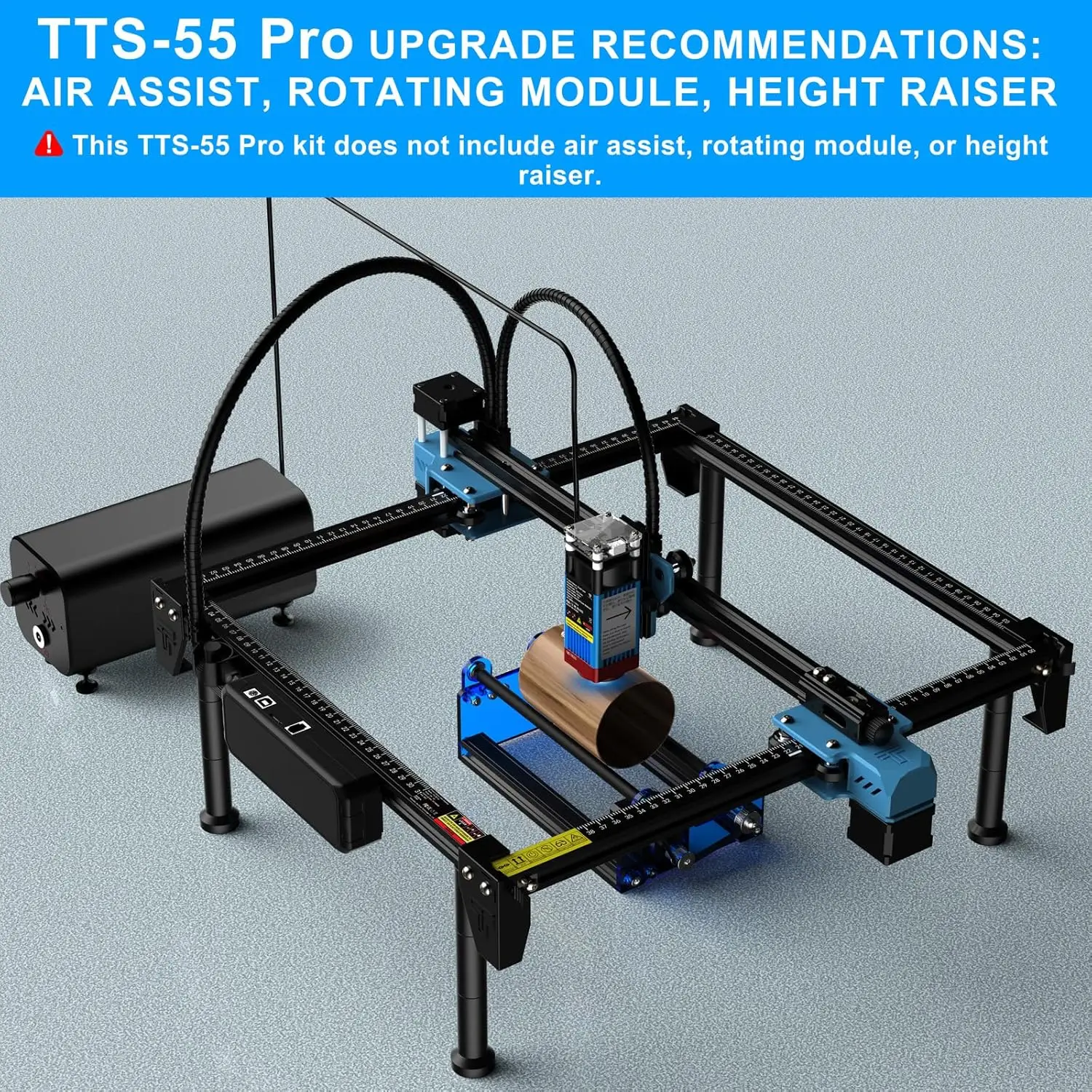 Máquina de gravação a laser TTS-55 PRO 5500mW Cortador a laser Ferramenta de gravação para madeira, metal, alumínio, vidro, couro