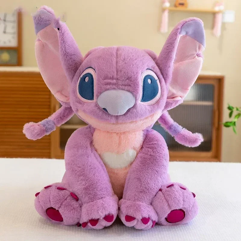 Disney Angel Kawaii Stuffed Plush Toy Doll Stitch Girlfriend Anime Peluche Cartoon Cute Soft Pillow Room Decor Children Gifts